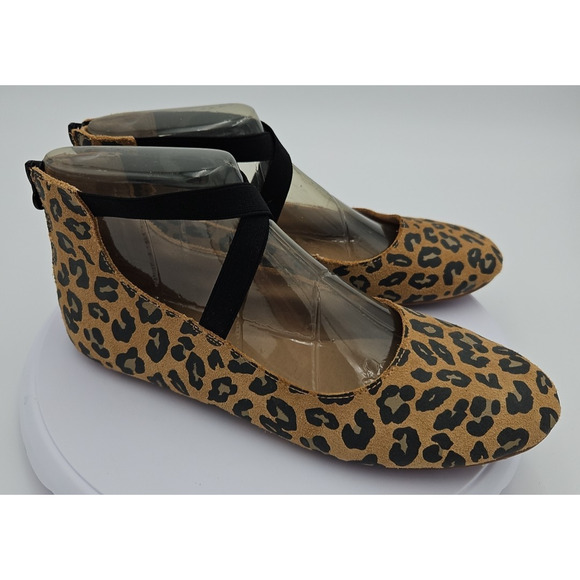 Monkey Feet Ankle Strap Ballet Flats 9M Cheetah Print Leather Balletcore EUC - Picture 3 of 16